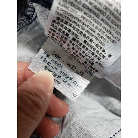 Levis 505 Jeans Size 14 Womens Blue Stretch Pants Denim Mid Rise Straight - Picture 5 of 15